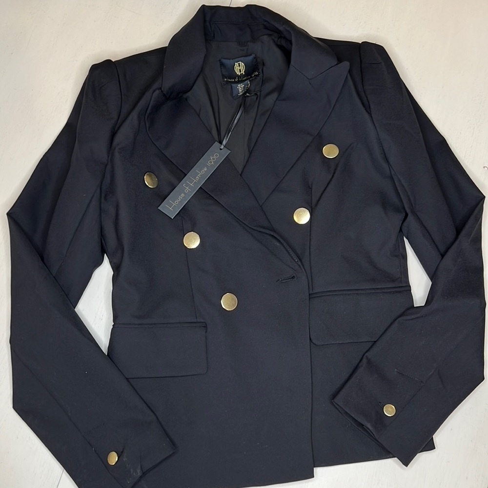 NWT - House of Harlow 1960 - Black Blazer with Gold Buttons - Size Small